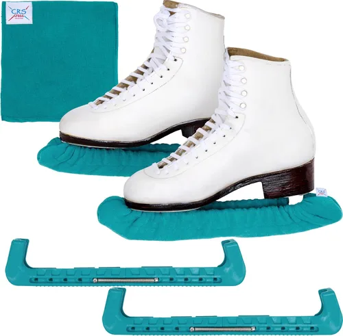 Miniatura 13 de CRS Cross - Juego de regalo de protectores de patines sobre hielo, guardas de tela y toallas, cubiertas suaves para cuchillas de patinaje artístico