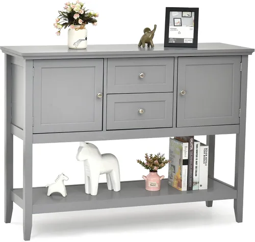 LOKO Armario buffet con almacenamiento, mesa consola multifuncional con amplio espacio de almacenamiento, aparador con cajones para cocina, comedor,