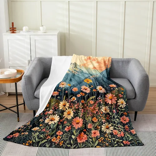 Miniatura 25 de Erosebridal Sketch Tree Flannel Blanket 40x50 Inch Vintage Farmhouse Fleece Blanket Grey Minimalist Mid Century Fuzzy Plush Throw French Country