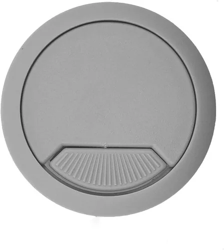 Miniatura 3 de Modket M4327-60-GRY-5 - Cubierta de agujero organizador de cables de computadora de 2-3/8 pulgadas, ojal de plástico gris para escritorio, paquete