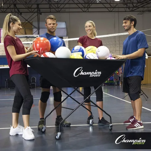 Miniatura 8 de Champion Sports Volleyball Cart & Equipment Storage, Durable Aluminum Frame for High Volume Practices & Training Sessions, 24 to 40 Ball Storage