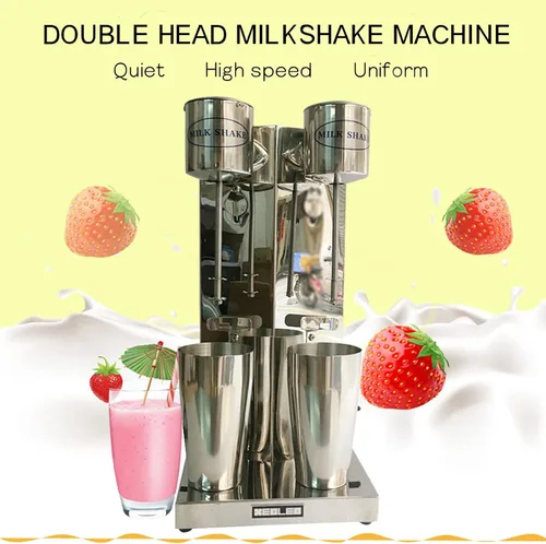 Miniatura 7 de Batidora, mezclador eléctrico comercial, mezclador de bebidas de doble cabezal de 180 W, mezclador de jugo de bebida de té de acero inoxidable con 2