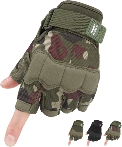 Miniatura 6 de FIORETTO Guantes sin dedos, guantes de medio dedo para conducción, ciclismo, tiro, caza, motocicleta, escalada, trabajo al aire libre 215801