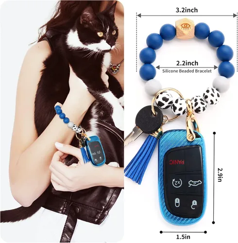 Miniatura 2 de para accesorios de Jeep, funda de llavero de muñeca, funda de llave especial de TPU antihuellas, compatible con Grand Cherokee Renegade Dodge RAM