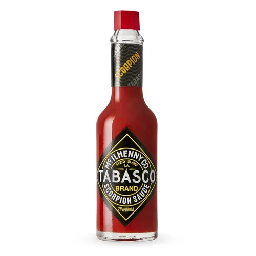 TABASCO Brand Scorpion Sauce - Salsa picante intensa y ardiente, botella de vidrio, atrevida y picante, pimienta escorpión, mezcla de guayaba y