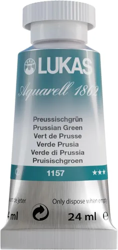 Miniatura 50 de Lukas 1862 Aquarell Artists' - Tubos de acuarela para artistas, color cian (primario), 0.8 fl oz, pintura de acuarela vibrante de grado profesional