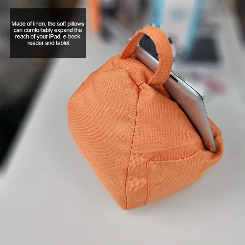 Miniatura 3 de Soporte para cojín para tableta, con bolsillos laterales, suave reposapelotos anticaídas para regazo, soporte para laptop manos libres para cama