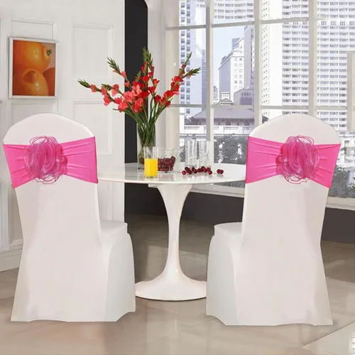 Miniatura 5 de SFN 2 bandas de elastano para silla de flores rosas, lazos para Acción de Gracias, Navidad, boda, banquete, fiesta de cumpleaños, eventos