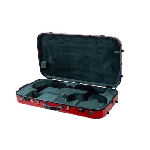 Miniatura 4 de Crossrock Estuche para ukelele de doble tenor, 100% pureza de fibra de vidrio con bloqueo TSA, rojo (CRF2020DTURD)