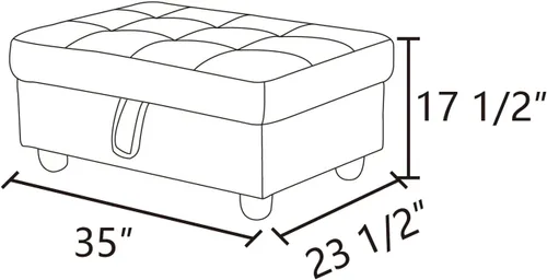 Miniatura 2 de Almacenamiento otomano, 35 pulgadas de ancho, mesa de centro moderna de mediados de siglo, reposapiés otomano, taburete de cuero sintético a rayas