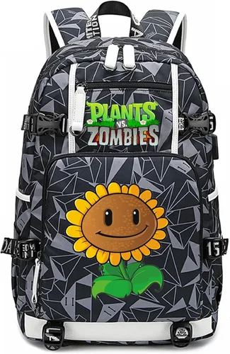 Miniatura 21 de ISaikoy Game Plants vs. Zombies - Mochila de hombro para libros, mochila escolar, color gris, Gris 15, Mochilas Daypack