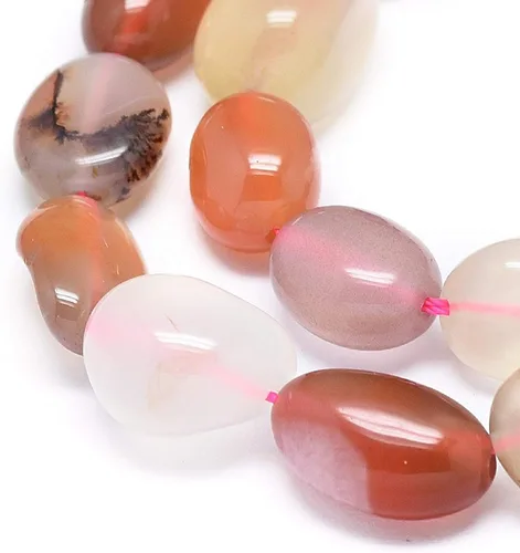 Miniatura 3 de Fashewelry Cuentas de piedra irregulares de ágata colorida natural, cuentas sueltas de pepita de 0.394-0.512 in para hacer joyas agujero: 0.031 in