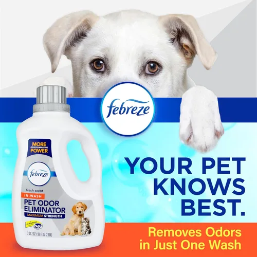 Miniatura 2 de Febreze - Aditivo para detergente de ropa para suministros de mascotas, eliminador de olores de mascotas de máxima fuerza en el lavado, diseñado