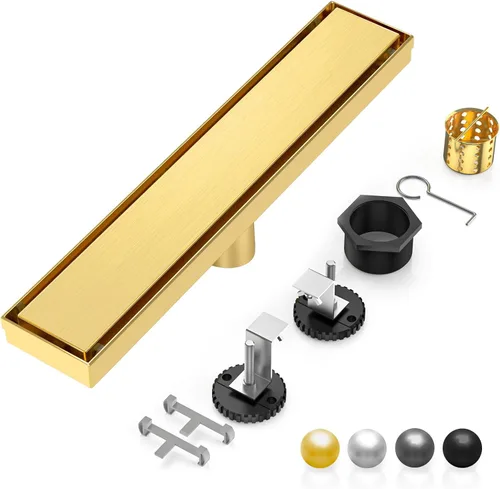 Miniatura 26 de DLONE Drenaje lineal de ducha Drenaje lineal de acero inoxidable AISI 304 de 36 pulgadas, desagüe de ducha negro mate con panel de inserción