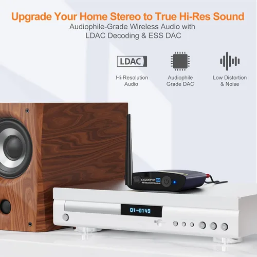Miniatura 3 de 1Mii DS200Pro Receptor HiFi Bluetooth 5.3 con LDAC y DAC de audiófilo, adaptador de audio inalámbrico aptX HD de baja latencia, largo alcance, Azul