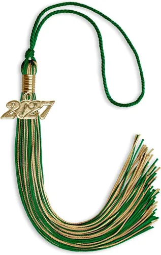 Miniatura 289 de Endea Graduation - Borla de doble color mixto con fecha dorada (negro/dorado antiguo, 2021)