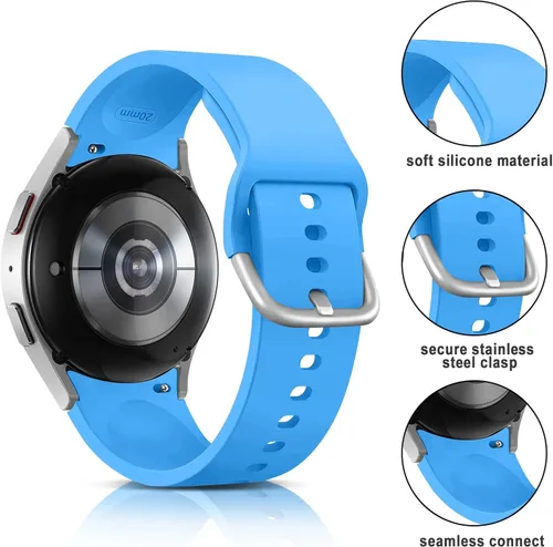 Miniatura 2 de Correas sin huecos compatibles con Samsung Galaxy Watch 7 6 5 4 FE 40mm 44mm/5 Pro 45mm/6 Classic 43mm 47mm/4 Classic 42mm 46mm, Correa de 20mm