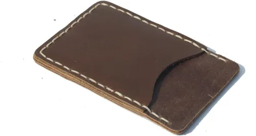 Miniatura 6 de Handcrafted Front Pocket Card Holder, Leather Minimalist Cardcase, Credit Card Holder, 3 Card Slots Unlined all-cow Pickup Bag