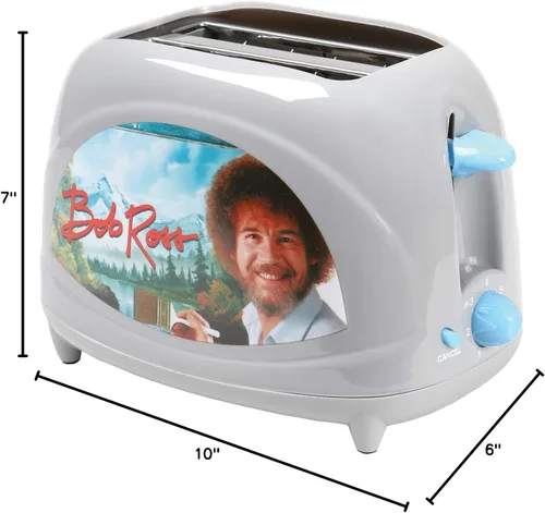 Miniatura 8 de Uncanny Brands Tostadora Bob Ross: tuesta la cara icónica de Bob en tu tostada