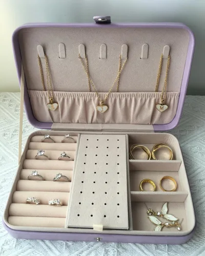 Joyero organizador para viajes, joyería de piel sintética para niñas, organizador de joyas para aretes, collares, anillos, relojes, bodas,