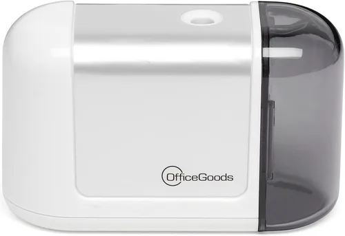 OfficeGoods Mini-Pro Sacapuntas eléctrico - Sacapuntas portátil inalámbrico - Funciona con pilas - Compacto y potente para el hogar, la oficina y la