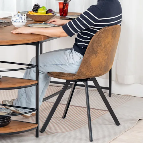 Miniatura 4 de Homy Casa Juego de 4 sillas de comedor tapizadas giratorias, sillas laterales modernas de mediados de siglo con marco de metal para cocina, sala