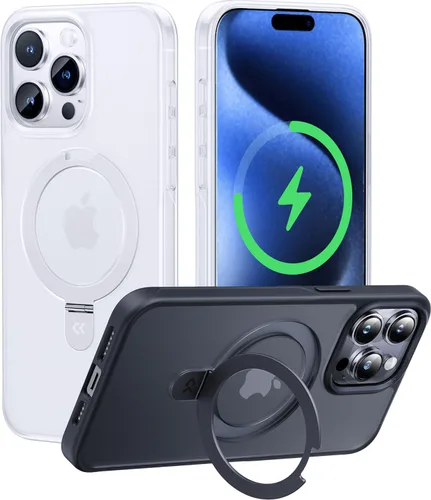 Miniatura 34 de CASEKOO- Funda para iPhone 15 c/soporte magnético invisible [protecc. militar contra caídas] [compatible c/MagSafe], a prueba de impactos, delgada