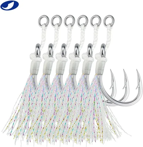 Miniatura 7 de OCEAN CAT Glow Assist - Anzuelos de pesca Jigging Jigs - Ganchos de caída lenta y rápida de acero inoxidable, ganchos circulares para bailar