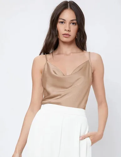 Miniatura 5 de Ekouaer Womens Cowl Neck Tank Tops Satin Camisole Basic Silky Loose Shirt Blouse