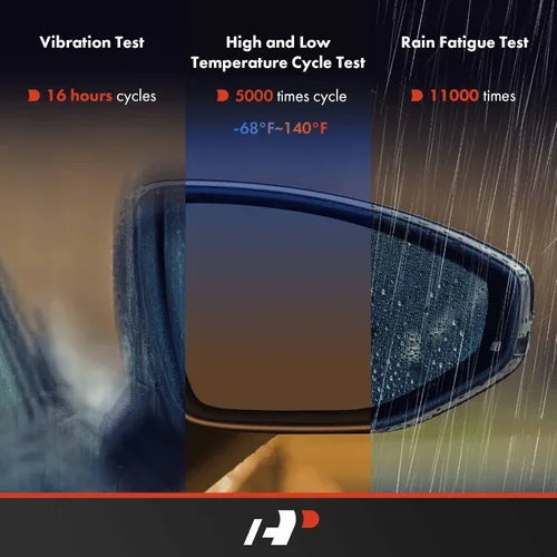 Miniatura 6 de A-Premium Espejo de puerta eléctrica lateral izquierdo y derecho compatible con Honda Civic 2016-2021, sin calefacción, con ajuste de cristal Negro