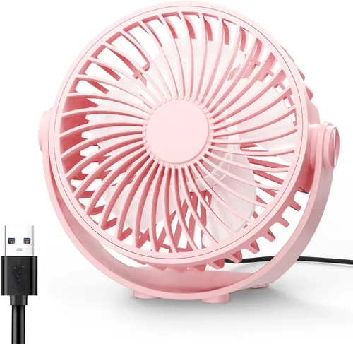 Miniatura 11 de Edvision Ventilador de escritorio USB, mini portátil de 5 pulgadas, escritorio personal de flujo de aire fuerte de 3 velocidades, ventilador de Negro