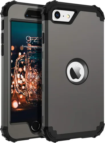 Miniatura 19 de BENTOBEN Funda para iPhone SE 2022 y iPhone SE 2020, resistente 3 en 1, cuerpo completo, resistente, a prueba de golpes, híbrida de policarbonato