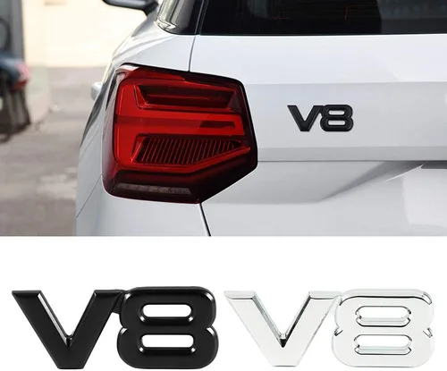 Miniatura 6 de Dsycar V8 Emblema adhesivo de metal 3D para coche, pegatina de coche, emblema de repuesto para camiones y coches (V8-Negro)