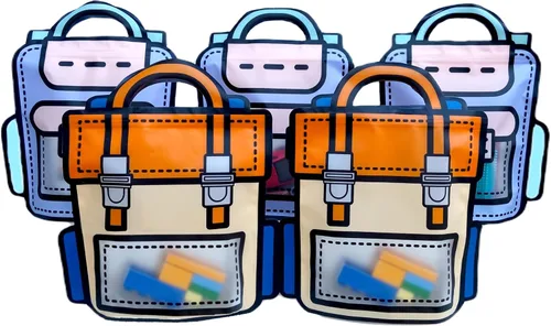 Trendybag - Bolsas de regalo de fiesta con asa superior, color naranja y morado, 20 bolsas de cumpleaños con parte inferior de pie (L, color mixto)