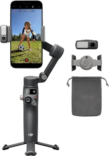 DJI Osmo Mobile 8 Advanced Tracking Combo Gimbal Stabilizer para teléfono, seguimiento nativo de IA con audio e iluminación, rotación panorámica de