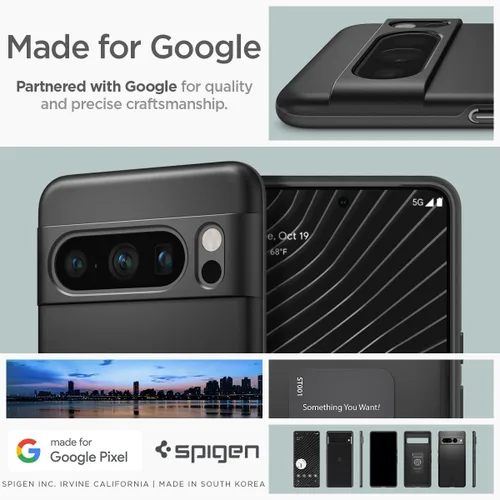 Miniatura 7 de Spigen Funda fina diseñada para Pixel 8 Pro (2023) [protección de grado militar] - Negro