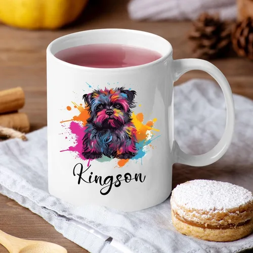 Miniatura 3 de Affenpinscher - Taza de café con nombre personalizado, regalo para perro, papá, perro, mamá, taza de cerámica blanca personalizada Affenpinscher