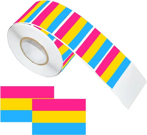 Miniatura 5 de LGBTQ - Calcomanías de orgullo, rectangulares de seis colores, arco iris, calcomanías autoadhesivas impermeables para desfiles y eventos