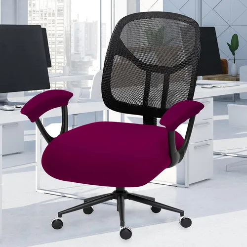 Miniatura 13 de Fundas elásticas para asiento de silla de oficina de escritorio - Funda universal de spandex para silla de computadora - Fundas removibles lavables