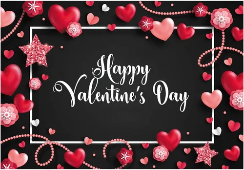 YYNXSY Decoración de fotografía de San Valentín en forma de corazón rosa de 7 x 5 pies para decoración de fiesta de habitación, pancarta para fiesta