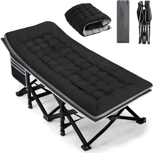 Miniatura 13 de Fragess - Cunas plegables de camping para adultos, cuna de 28" extra amplia con colchón removible, carga máxima de 600LBS, cunas para dormir