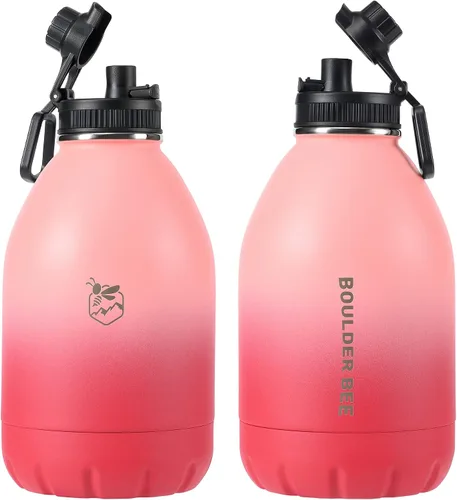 Miniatura 7 de Boulder Bee Botellas de agua aisladas de 64 onzas Acero inoxidable para bebidas frías y calientes Botella de agua de gimnasio de doble pared