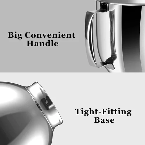 Miniatura 4 de Tazón de acero inoxidable compatible con mezclador Kitchenaid 4.5/5QT, tazón de 5 cuartos de galón de acero inoxidable para mezclador Kitchen Aid
