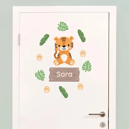 Miniatura 19 de Calcomanías de puerta personalizadas para habitación de niños, calcomanías de pared con nombre personalizado para decoración de habitación de bebés