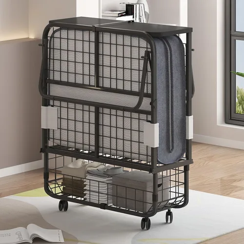 Miniatura 13 de PUREMIND Cama plegable con colchón de 5 pulgadas para adultos, cama plegable de 75 x 38 pulgadas con bolsa a prueba de polvo y marco de metal, camas