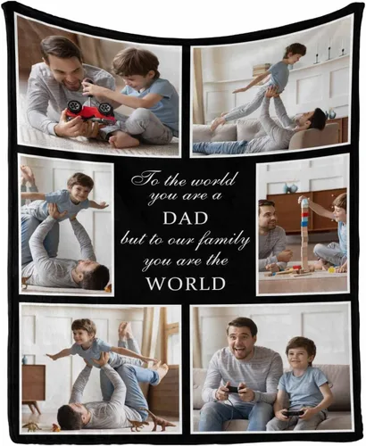 Miniatura 10 de InterestPrint Manta de amor personalizada con texto en inglés "To Dad, Even When I Not Close by,I Want You to Know I Love and Appreciate You We Love