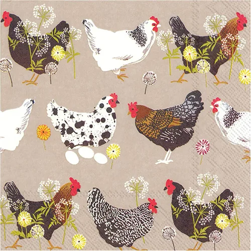Miniatura 2 de Boston International Ideal Home Range - Servilletas de cóctel de papel de lino para gallinas, 20 unidades, 5 x 5