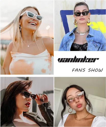 Miniatura 2 de VANLINKER Pequeños lentes de sol de ojo de gato para mujer estilo retro diminuto cuadrado sombra VL9555