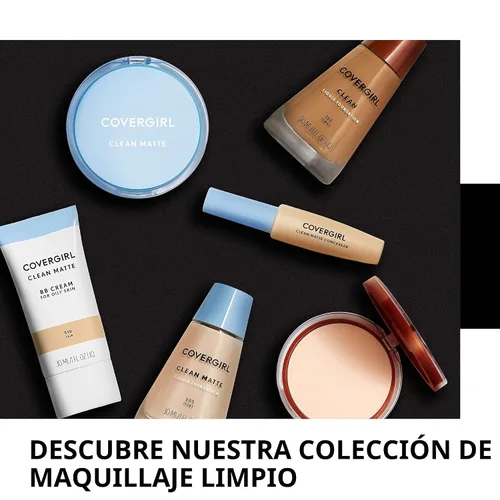 Miniatura 8 de COVERGIRL Polvo Compacto Mate Clean, Polvo de Control de Grasa, 1 recipiente, .35 Fl Oz, Polvo Facial, Polvo Suelto Libre de Aceite, Acabado Mate