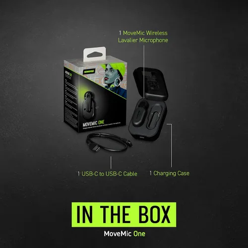 Miniatura 3 de Shure MoveMic One - Micrófono Lavalier Inalámbrico Pro Directo al Teléfono para iPhone y Android, Micrófono Mini Bluetooth, 24 Horas de Carga